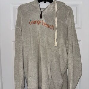 Austins Inc Gray and Orange Hoodie Orange Beach